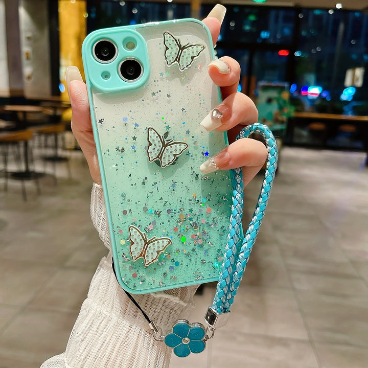 Starry Sky Phone Case – iPhone 15/14/13 Rhinestone Strap