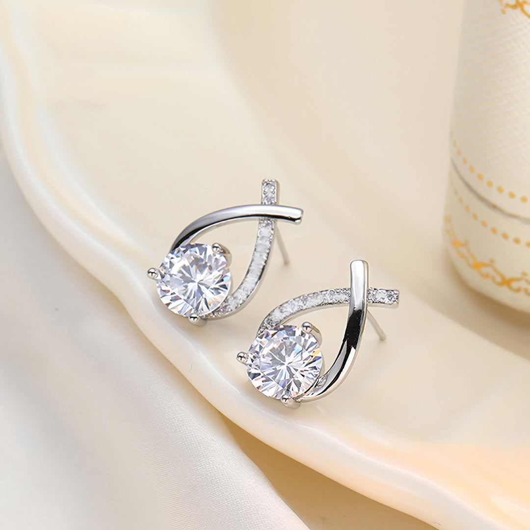 Women's Rhinestone Cross Stud Earrings – Luxury, Retro Style