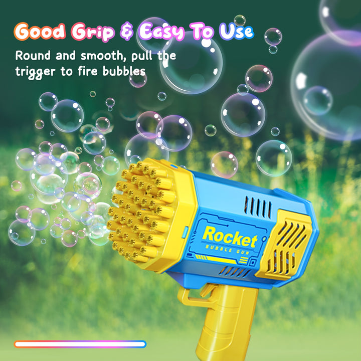 40-Hole LED Bubble Machine Gun - Rechargeable & Portable