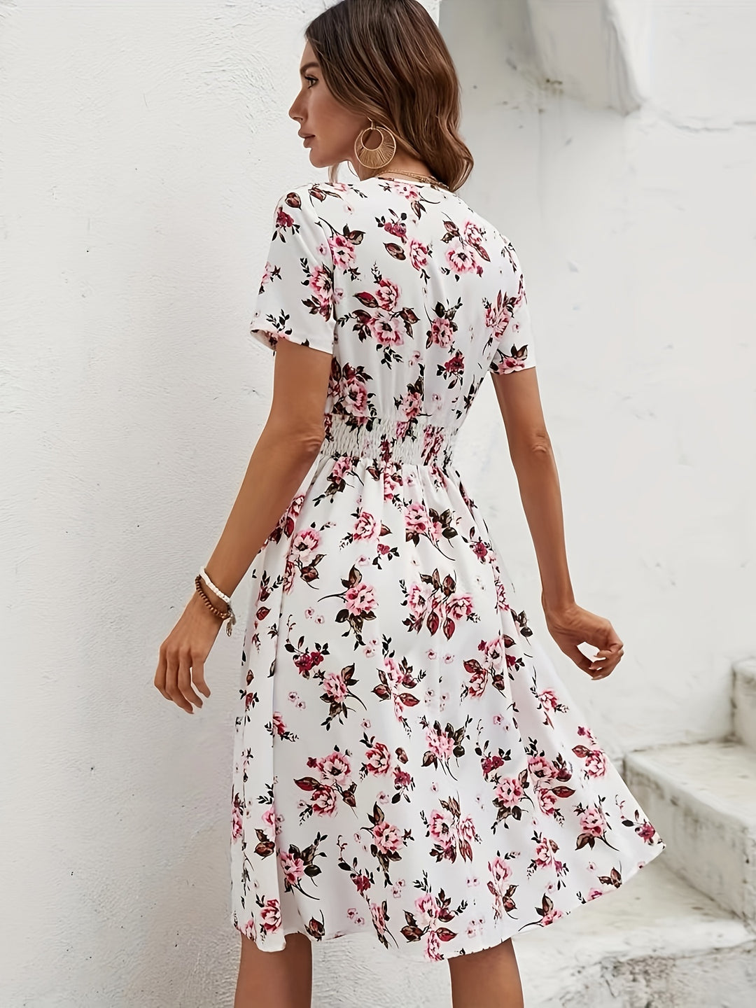 Boho V-Neck Floral Dress