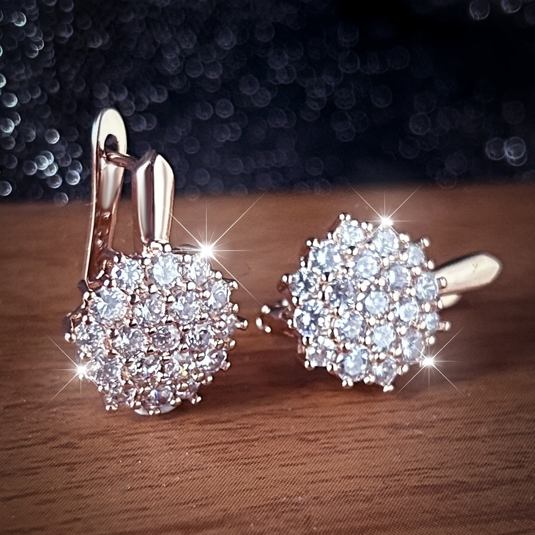 Sunflower Earrings – Zirconia Decoration