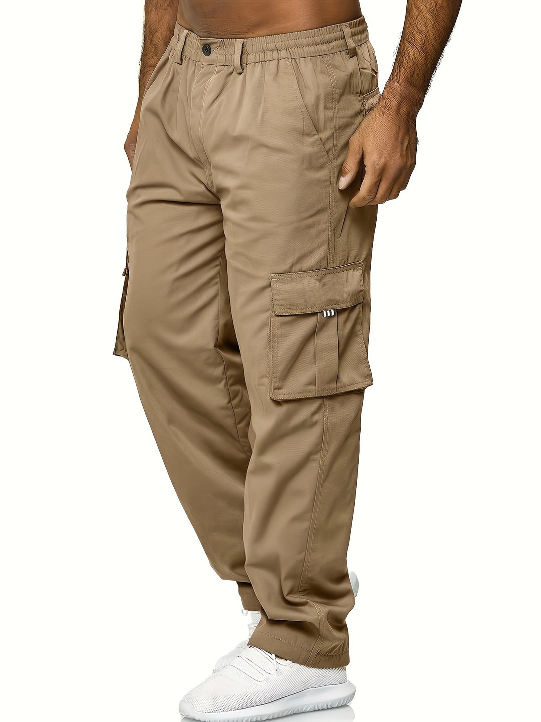 Men's Cargo Pants with Flap Pockets - Relaxed Hip-Hop Streetwear - Versatile Straight Leg Fit for Spring to Autumn Outdoor Activities