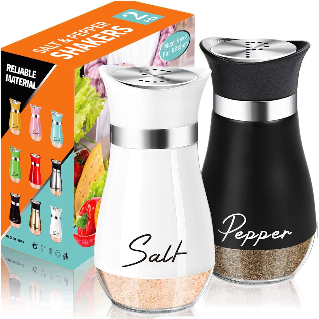 Pink Salt & Pepper Shaker Set – Glass Bottom with Stainless Steel Lid