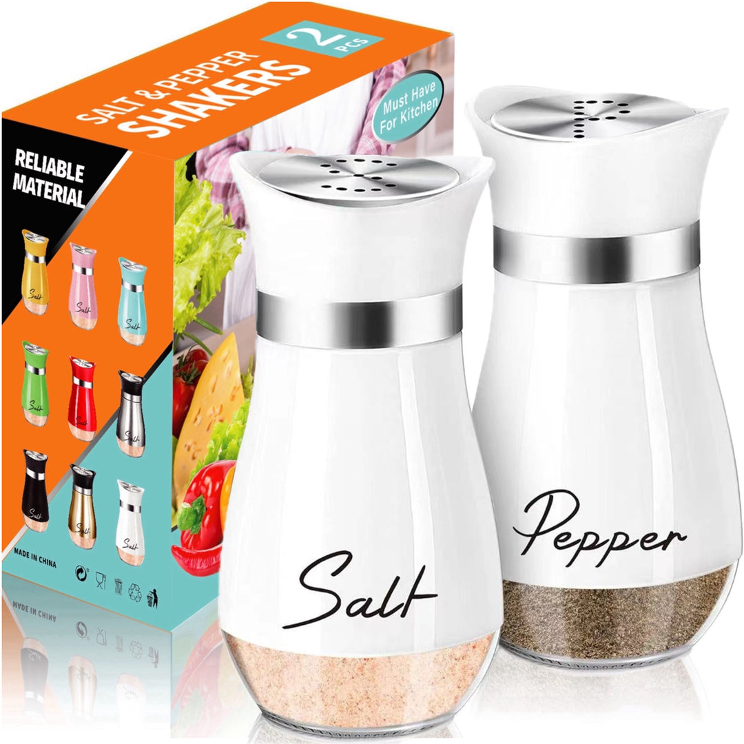 Pink Salt & Pepper Shaker Set – Glass Bottom with Stainless Steel Lid