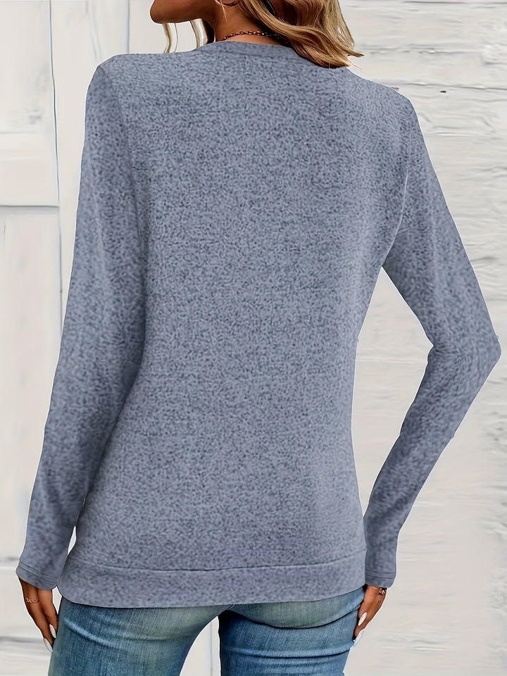 Long Sleeve Top – Button Detail Knit