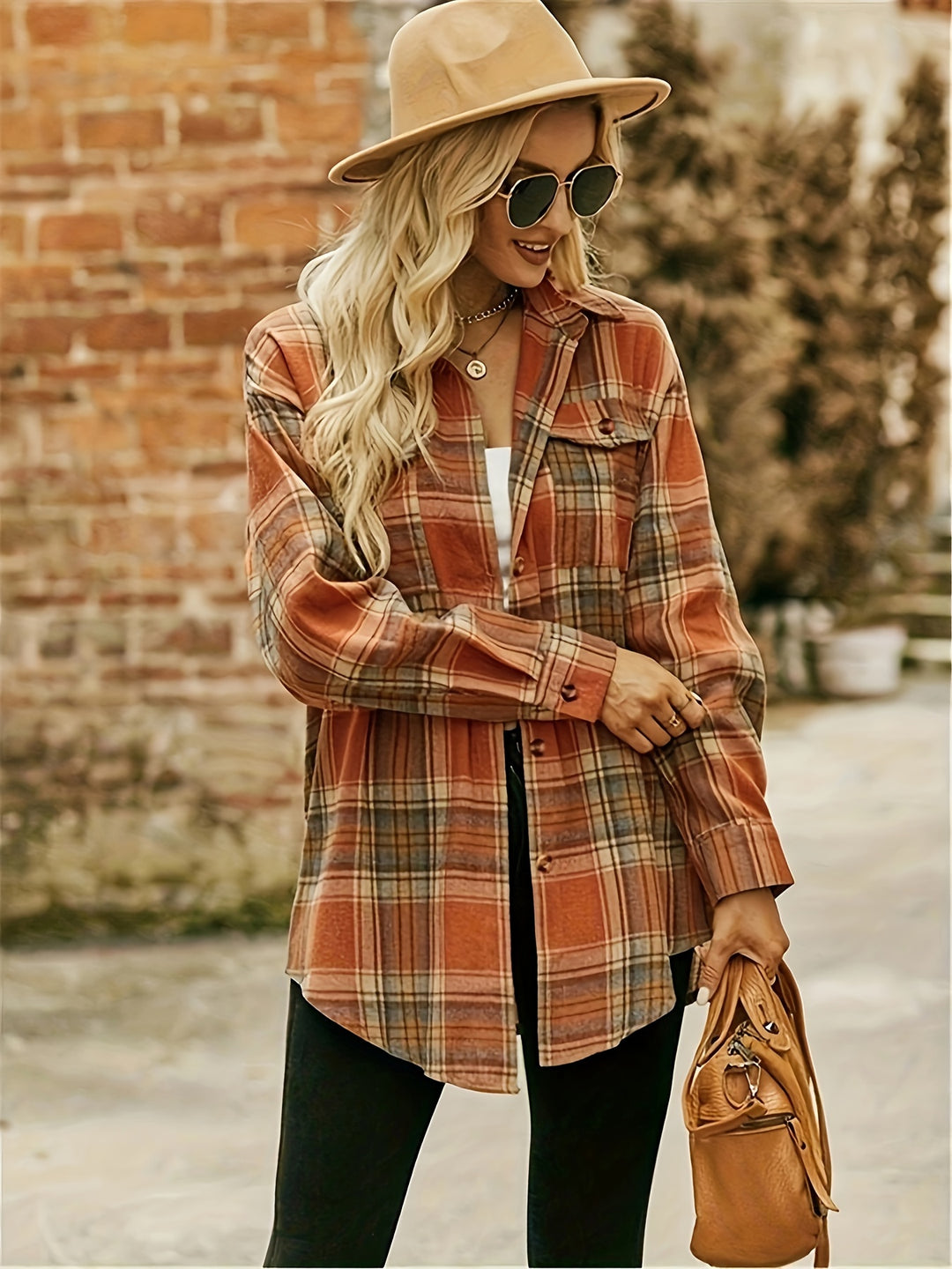 Plaid Long Sleeve Pocket Shirt