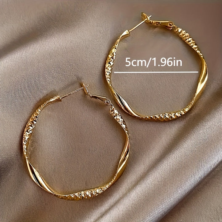 Delicate Silky Texture Design Women's Earrings, Elegant Jewelry, Holiday Party Gifts