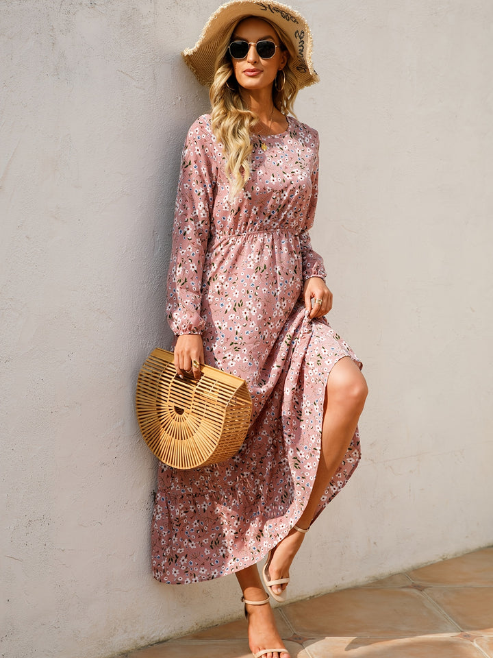 Boho Ruffle Floral Long Dress