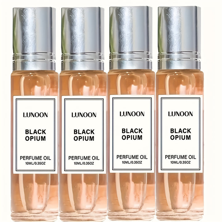 LUNOON Black Opium Perfume Oil: 10ml/0.35fl.oz. - Refreshing, Long-Lasting Oriental Wood Aroma - Suitable for Daily Gifts and Romantic Dates - Convenient to Carry in Your Bag