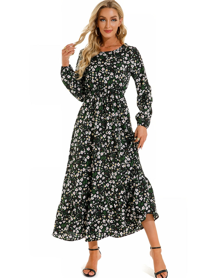 Boho Ruffle Floral Long Dress