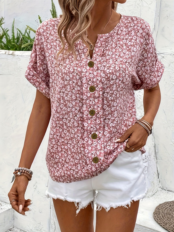 Floral V-Neck Blouse