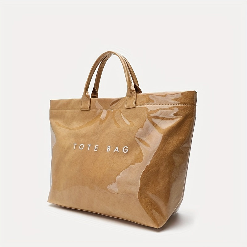 Transparent PVC & Kraft Paper Tote Bag