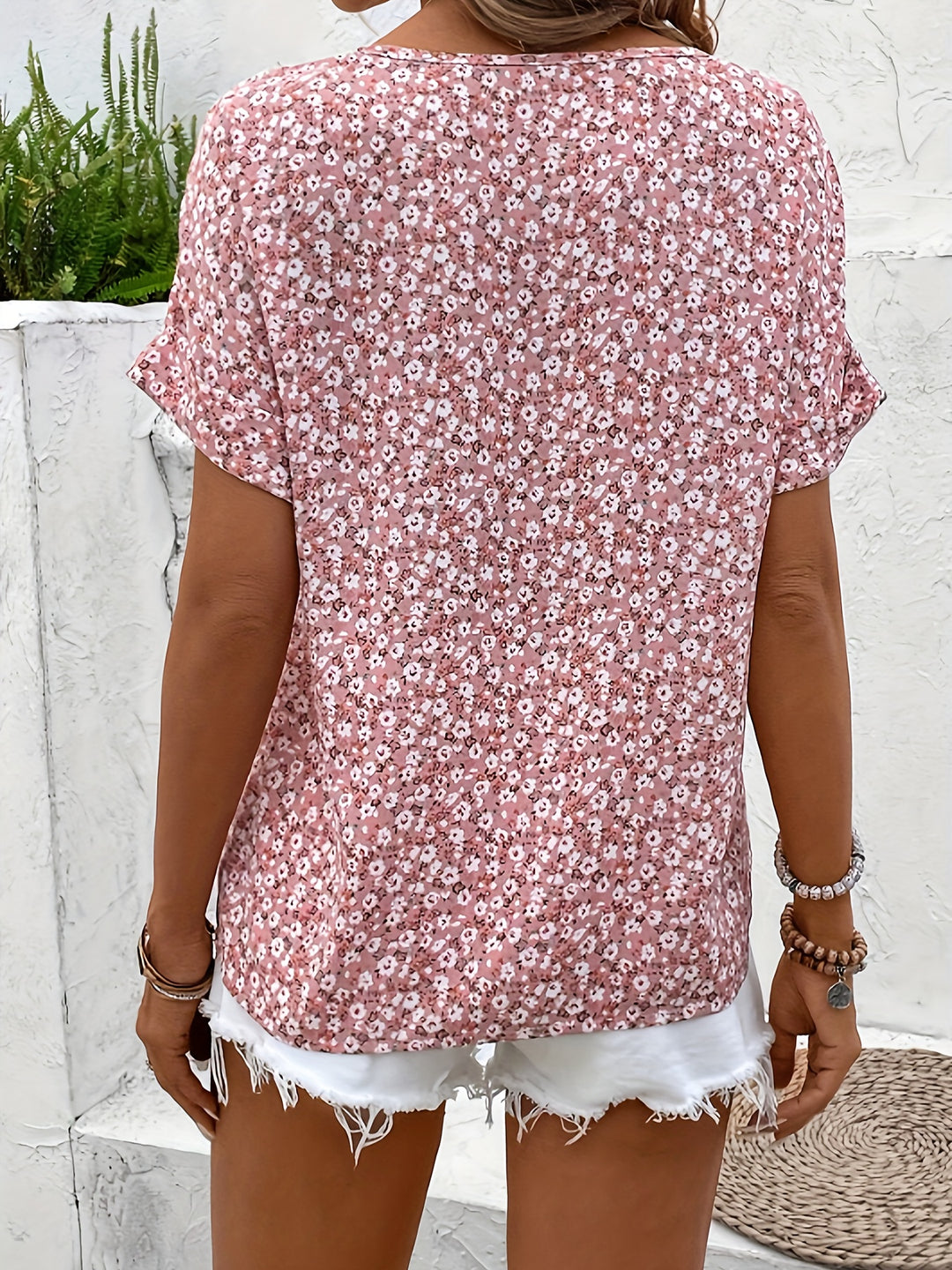 Floral V-Neck Blouse