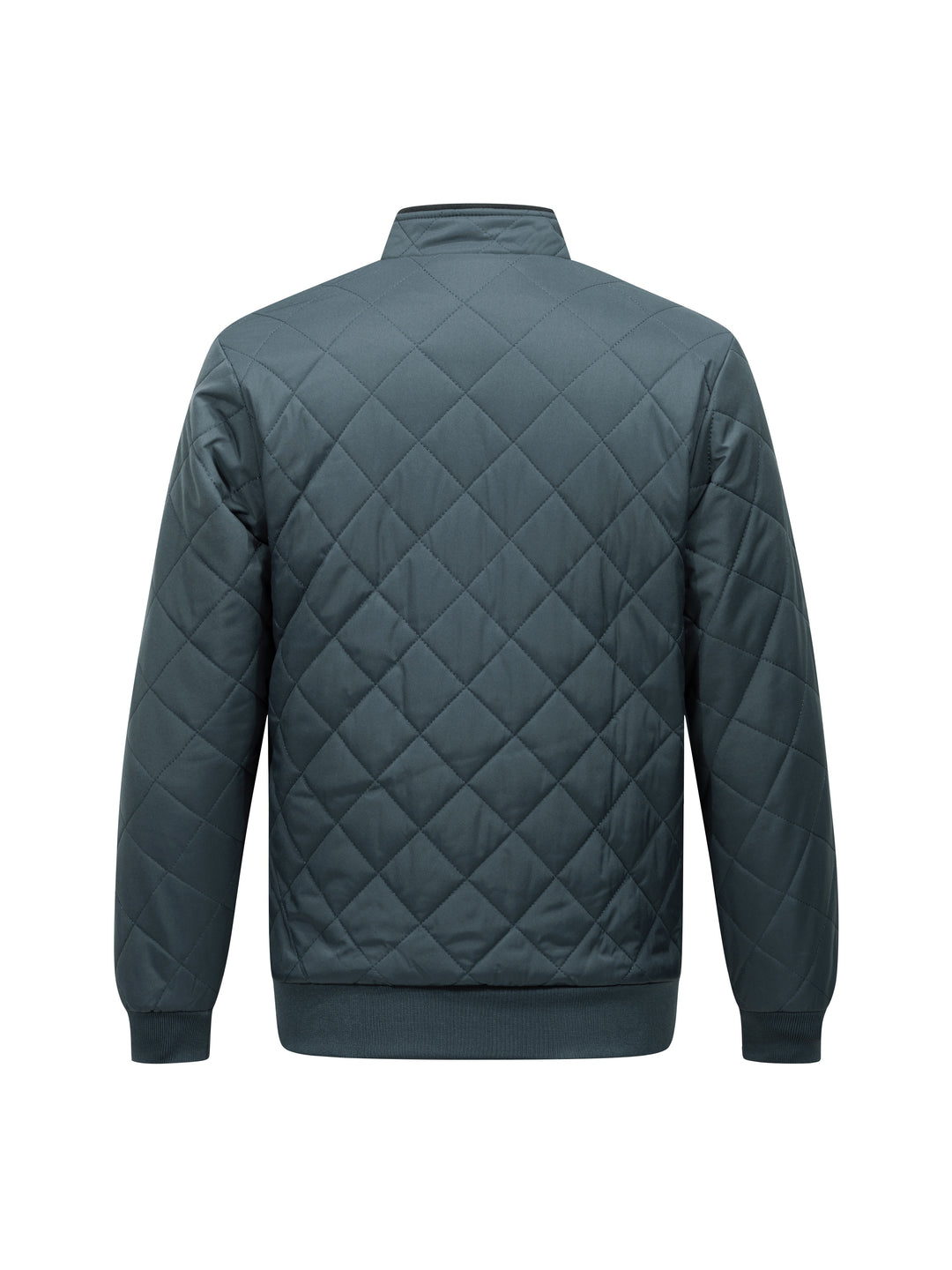 Men's Quilted Fleece-Lined Jacket - Warm & Stylish, Casual Zip-Up with Stand Collar, Long Sleeves, and Pockets - Dark Green, Polyester, Perfect for Winter, Zip Up Jacket