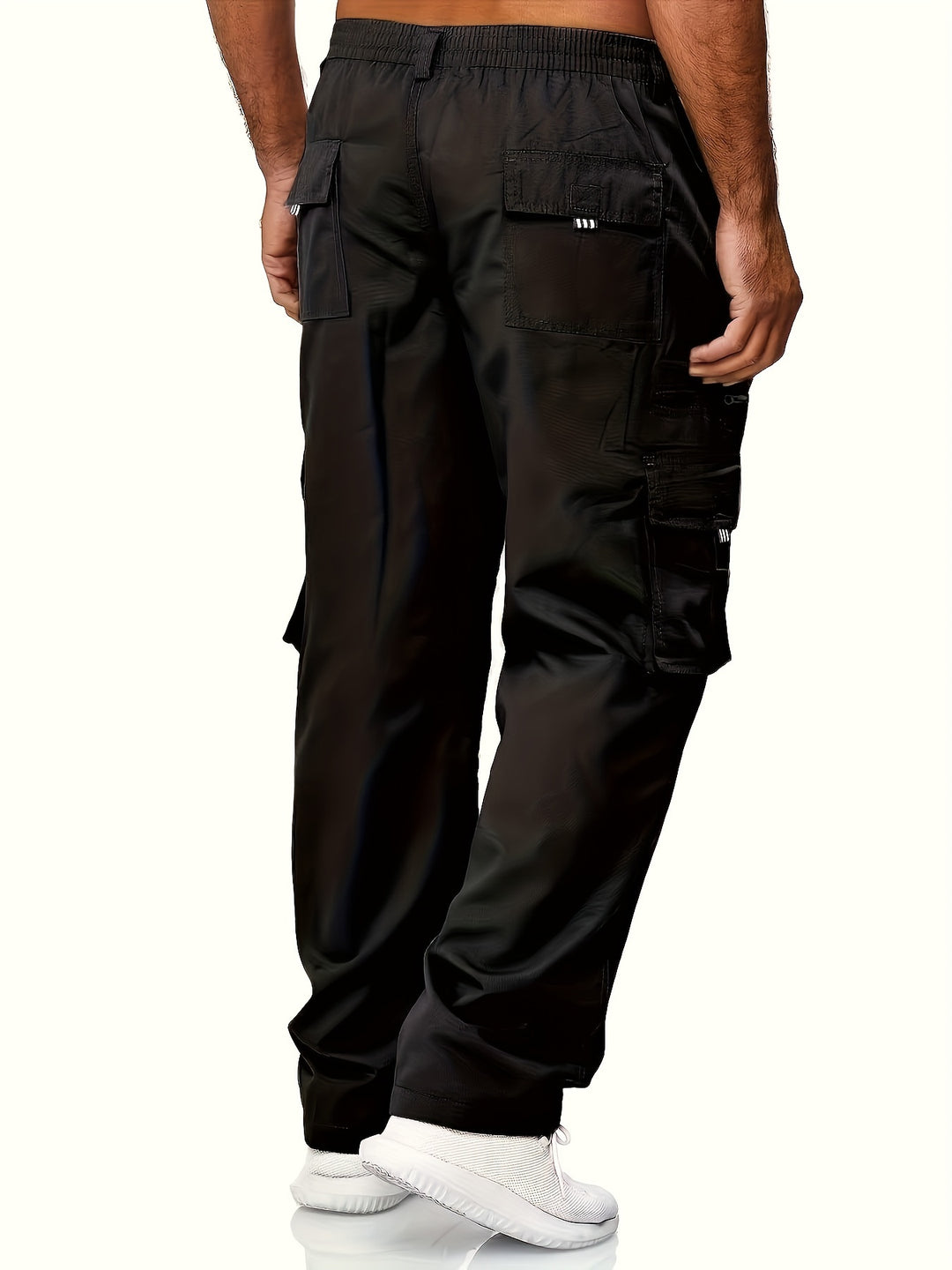 Men's Cargo Pants with Flap Pockets - Relaxed Hip-Hop Streetwear - Versatile Straight Leg Fit for Spring to Autumn Outdoor Activities