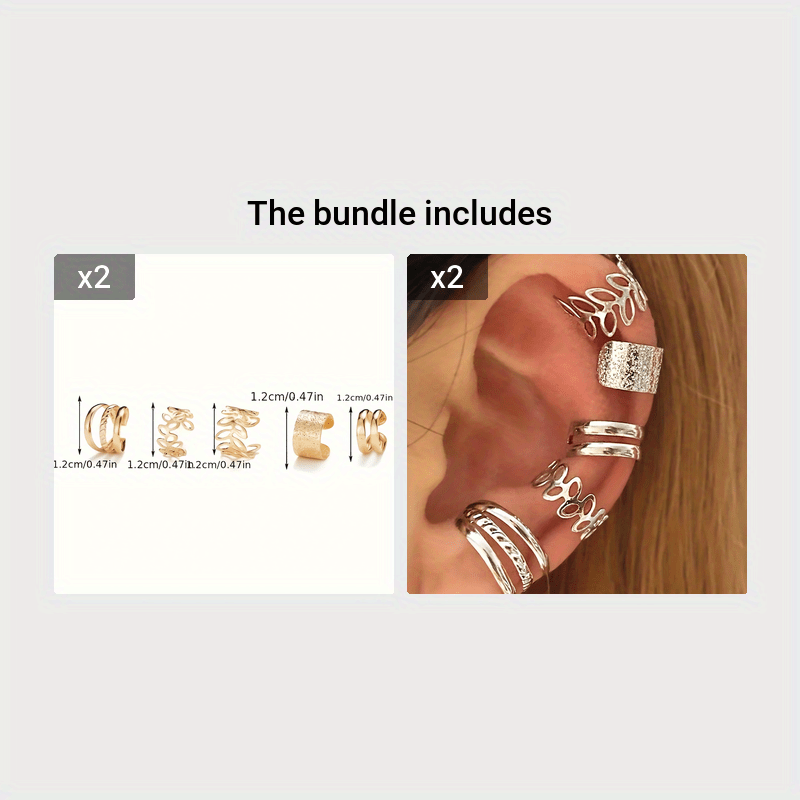 Five-piece Set Of Women's Ear Cuffs