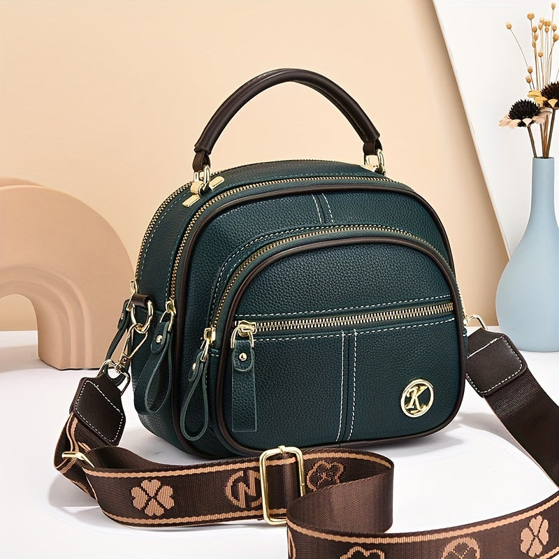 Versatile Multi-Pocket Crossbody Handbag