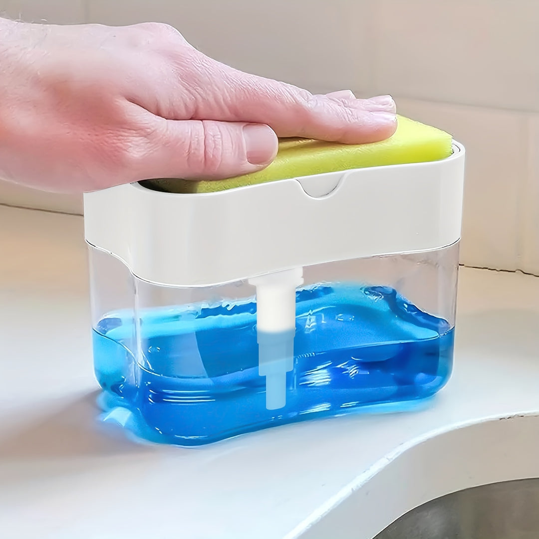 Modern Dish Soap Dispenser – ABS Plastic with Sponge Holder