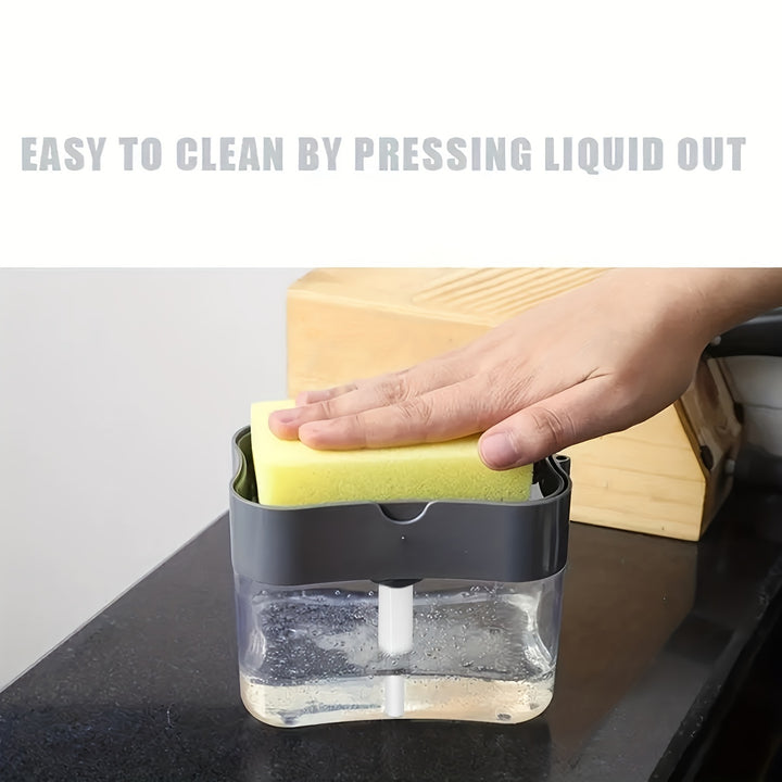 Modern Dish Soap Dispenser – ABS Plastic with Sponge Holder