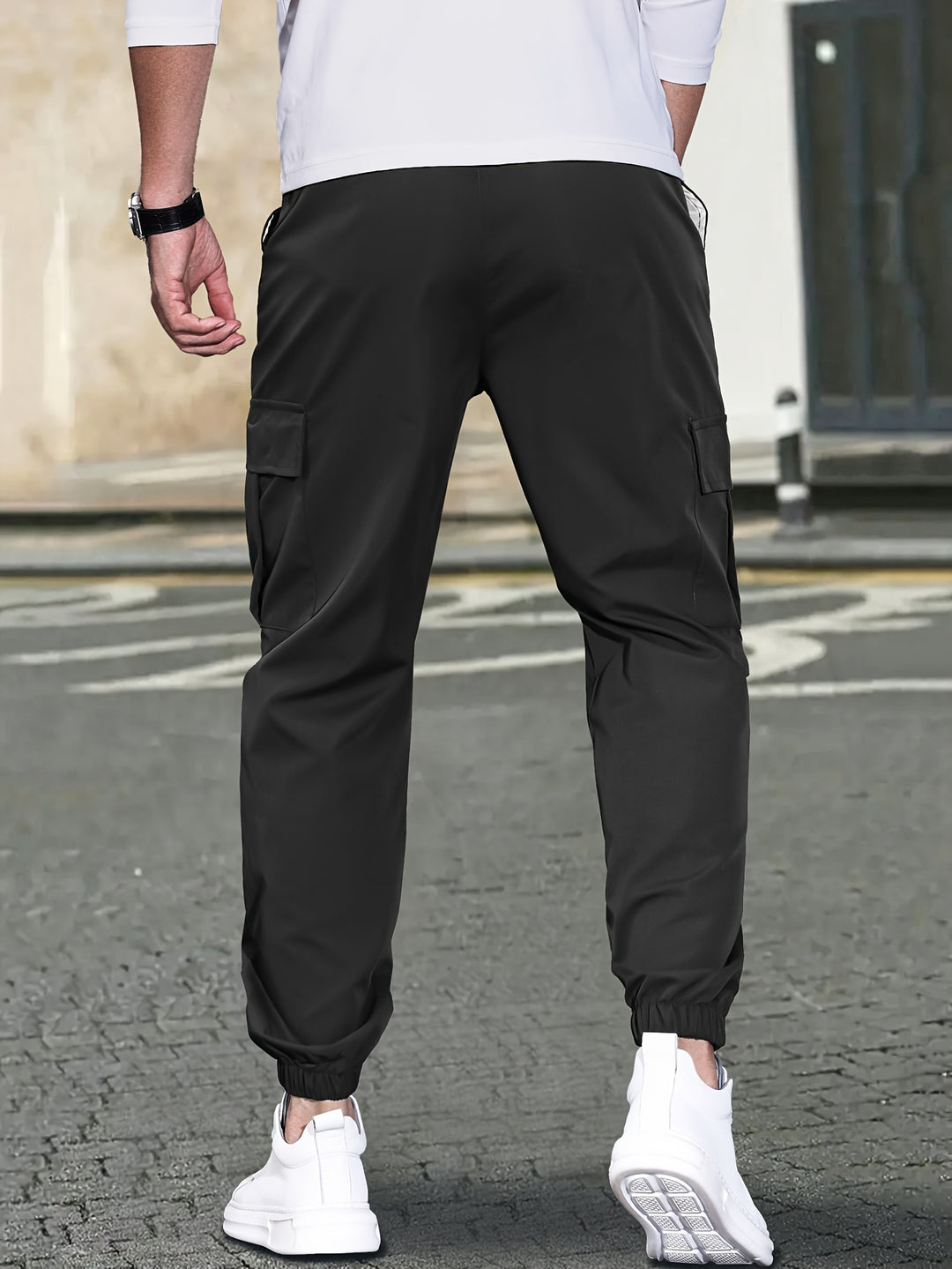 Comfy Casual Solid Cargo Pants - Men's Regular Fit Trousers With Side Pocket For Summer Outdoor Activities