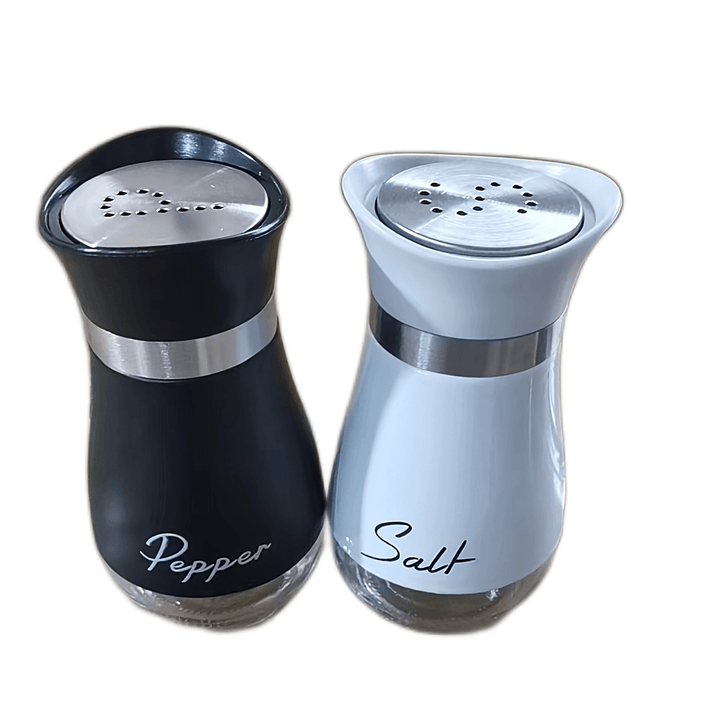 Glass Salt & Pepper Shakers - Stainless Steel Lid, 4 oz