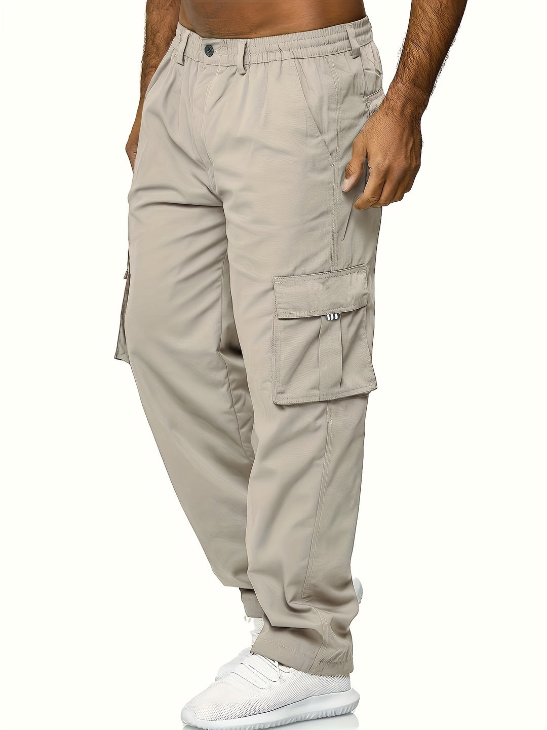 Men's Cargo Pants with Flap Pockets - Relaxed Hip-Hop Streetwear - Versatile Straight Leg Fit for Spring to Autumn Outdoor Activities