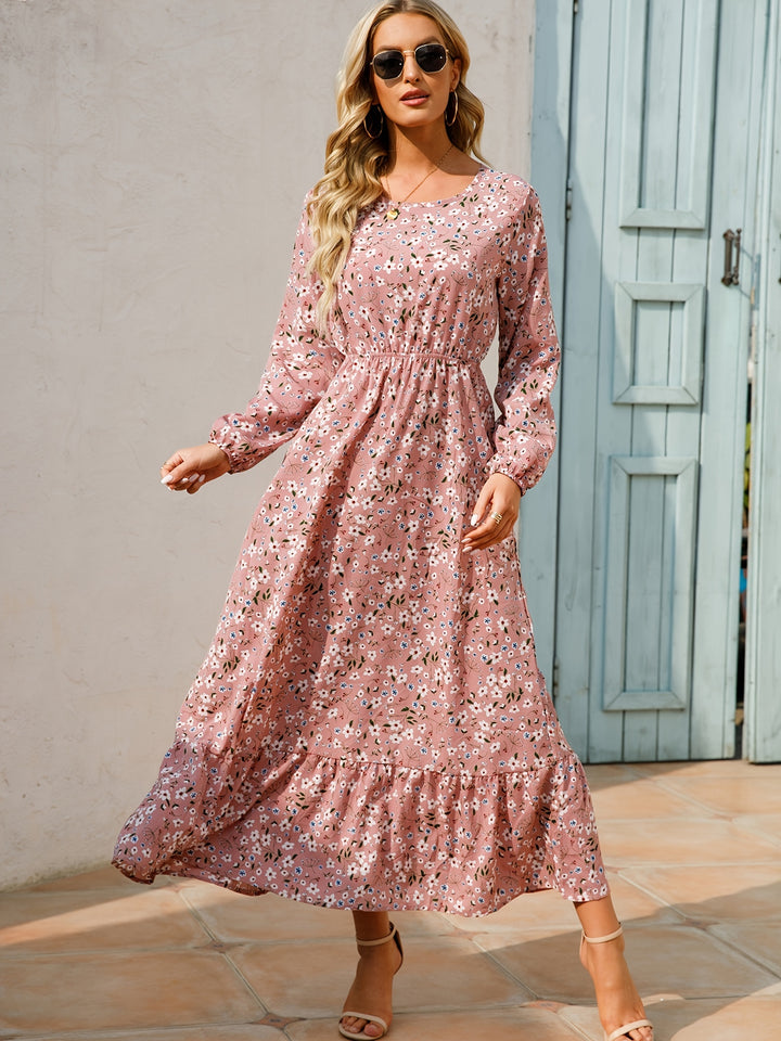 Boho Ruffle Floral Long Dress