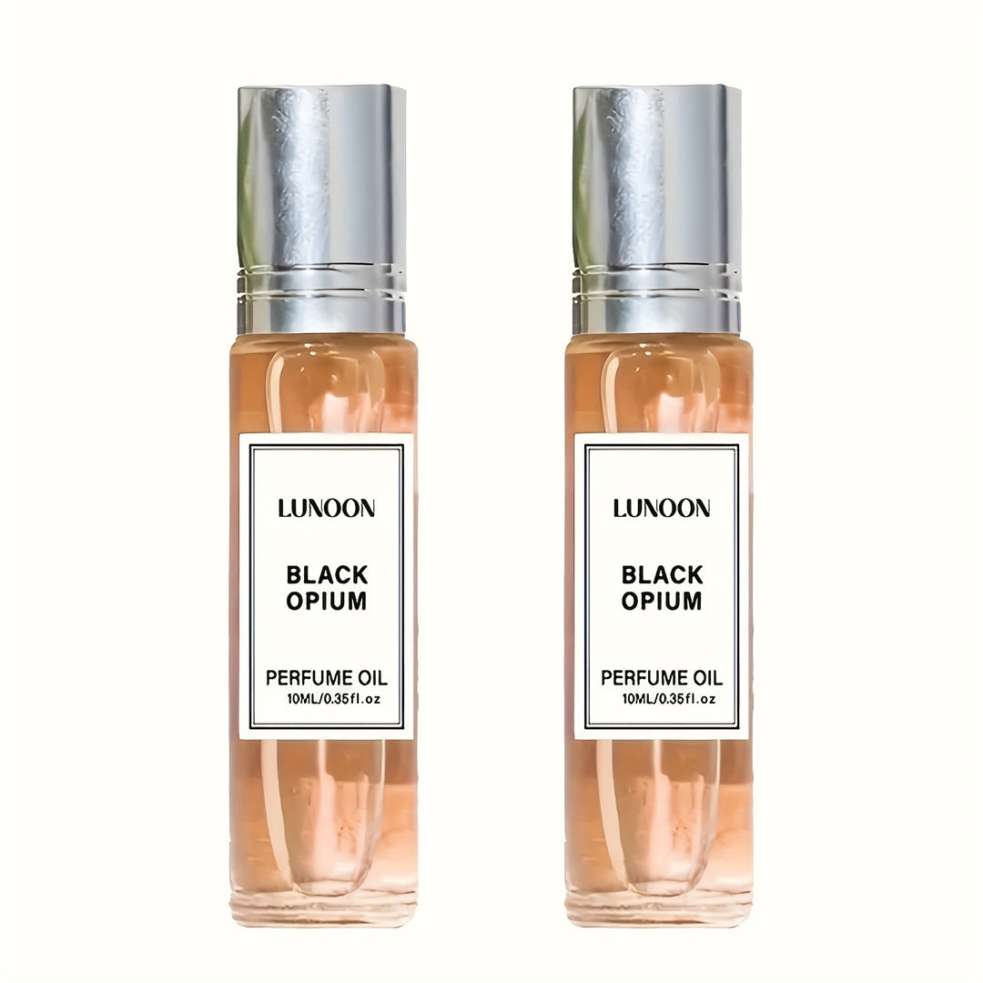 LUNOON Black Opium Perfume Oil: 10ml/0.35fl.oz. - Refreshing, Long-Lasting Oriental Wood Aroma - Suitable for Daily Gifts and Romantic Dates - Convenient to Carry in Your Bag