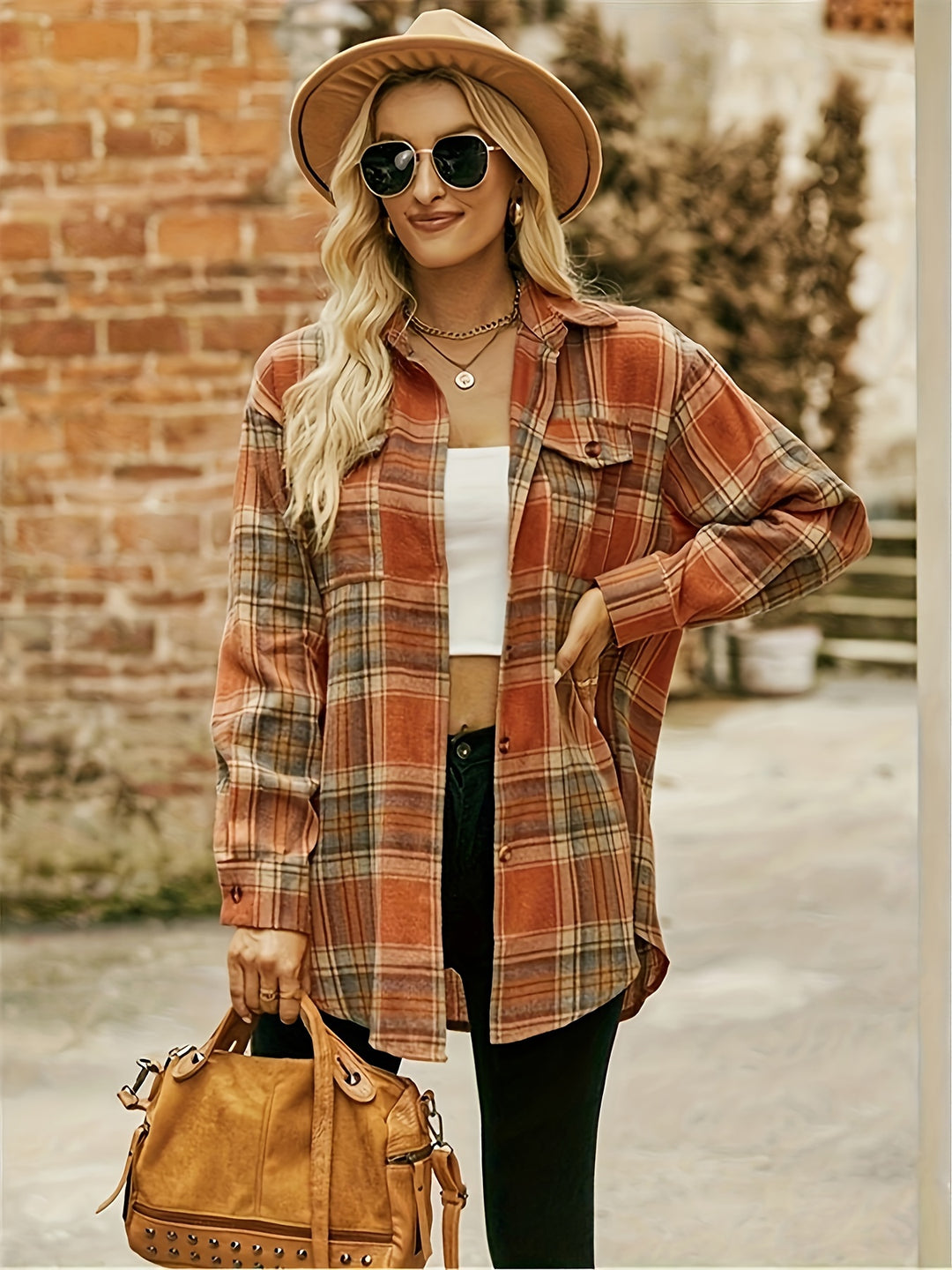 Plaid Long Sleeve Pocket Shirt