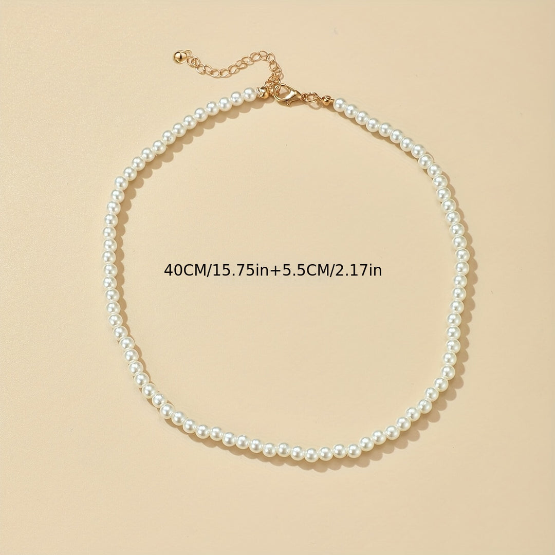 Korean Style Versatile Pearl Necklace Women's Single Layer Necklace Clavicle Chain