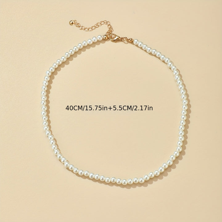 Korean Style Versatile Pearl Necklace Women's Single Layer Necklace Clavicle Chain