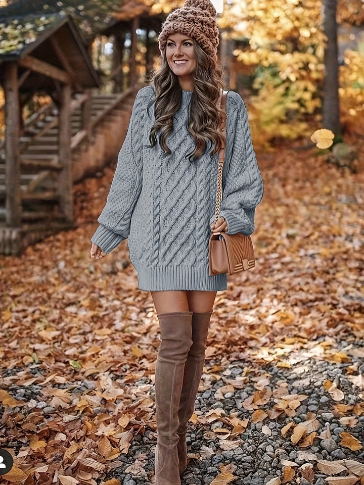 Cable Knit Sweater Dress