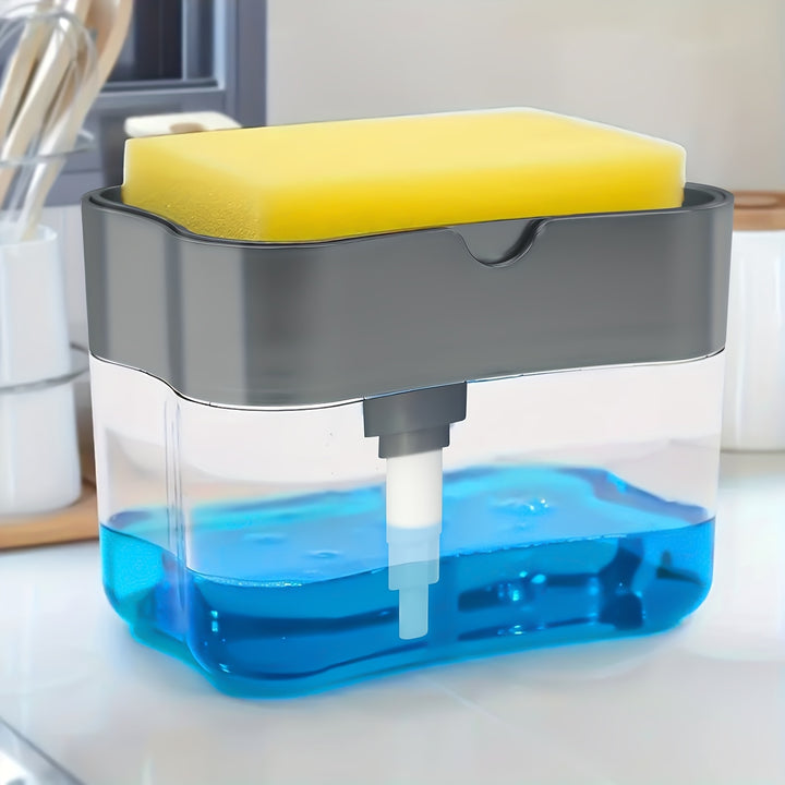 Modern Dish Soap Dispenser – ABS Plastic with Sponge Holder