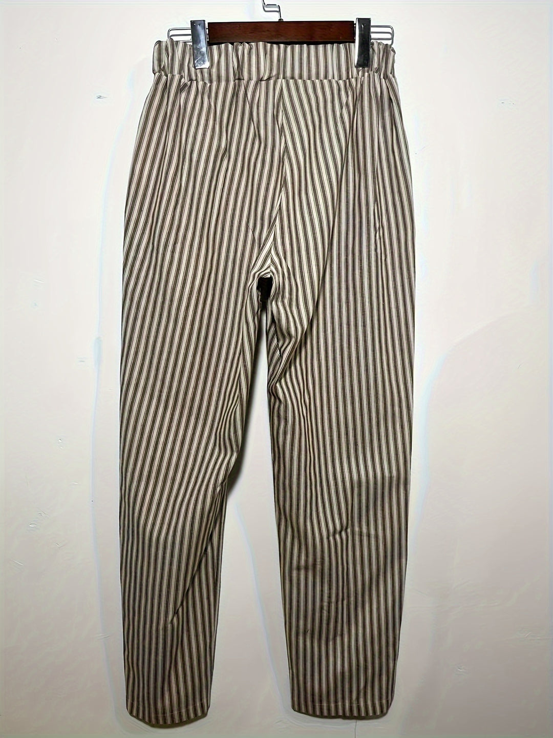 Womens Breathable Striped Drawstring Pants - Lightweight Pocketed Spring/Summer Casual Wear