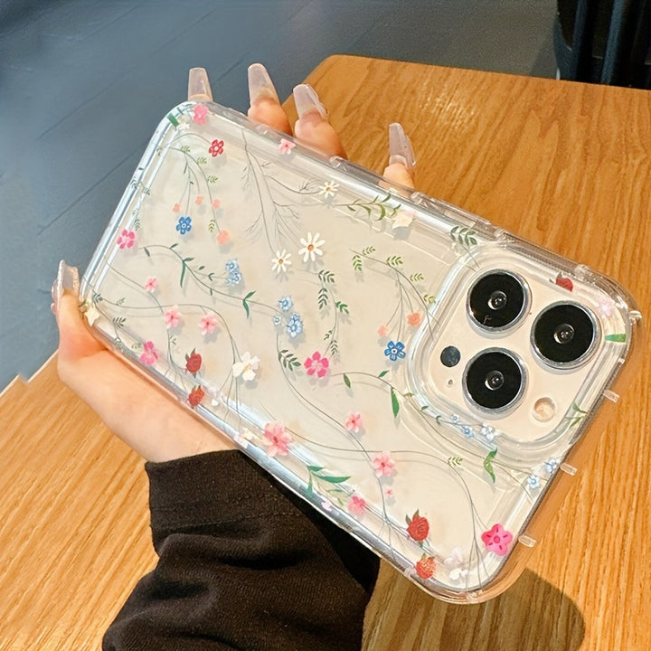 Flower Branch Suitable For Apple 13 Mobile Phone Case, Iphone14pro Frosted 13max Anti-fall 14plus Men's New 7/8plus Women's Silicone 11 Soft Shell 12promax All-inclusive 13 Thickened 14promax Protective Shell X/xs Lens All-in