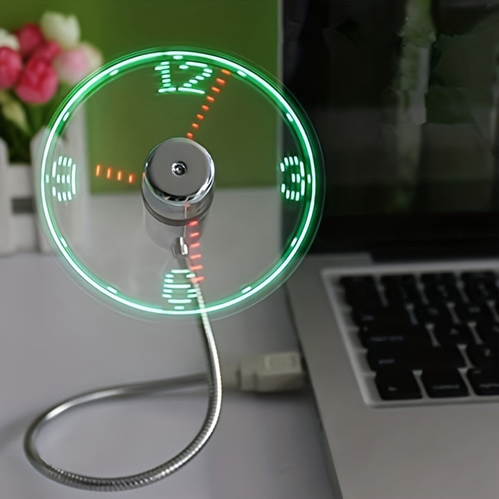 Clock Fan USB Fan LED Time Display Portable Cooling Fan For Desktop And Laptop Computers