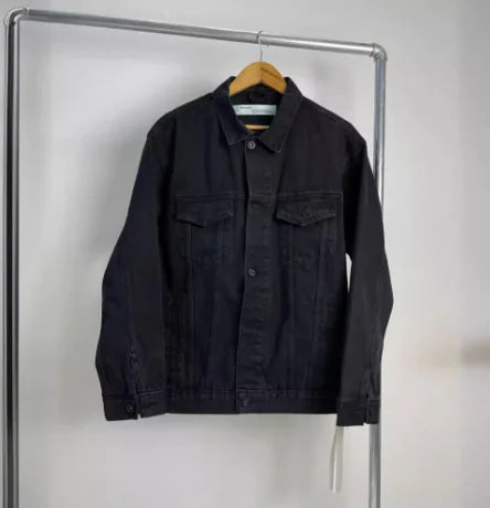 Trendy Oversized Black Denim Coat