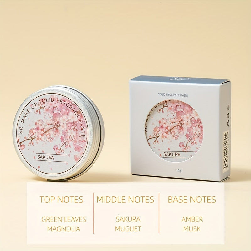 Portable Solid Perfume, Rose, Peony, Lotus, Lavender, Cherry Blossom, Fresh Floral Solid Balm