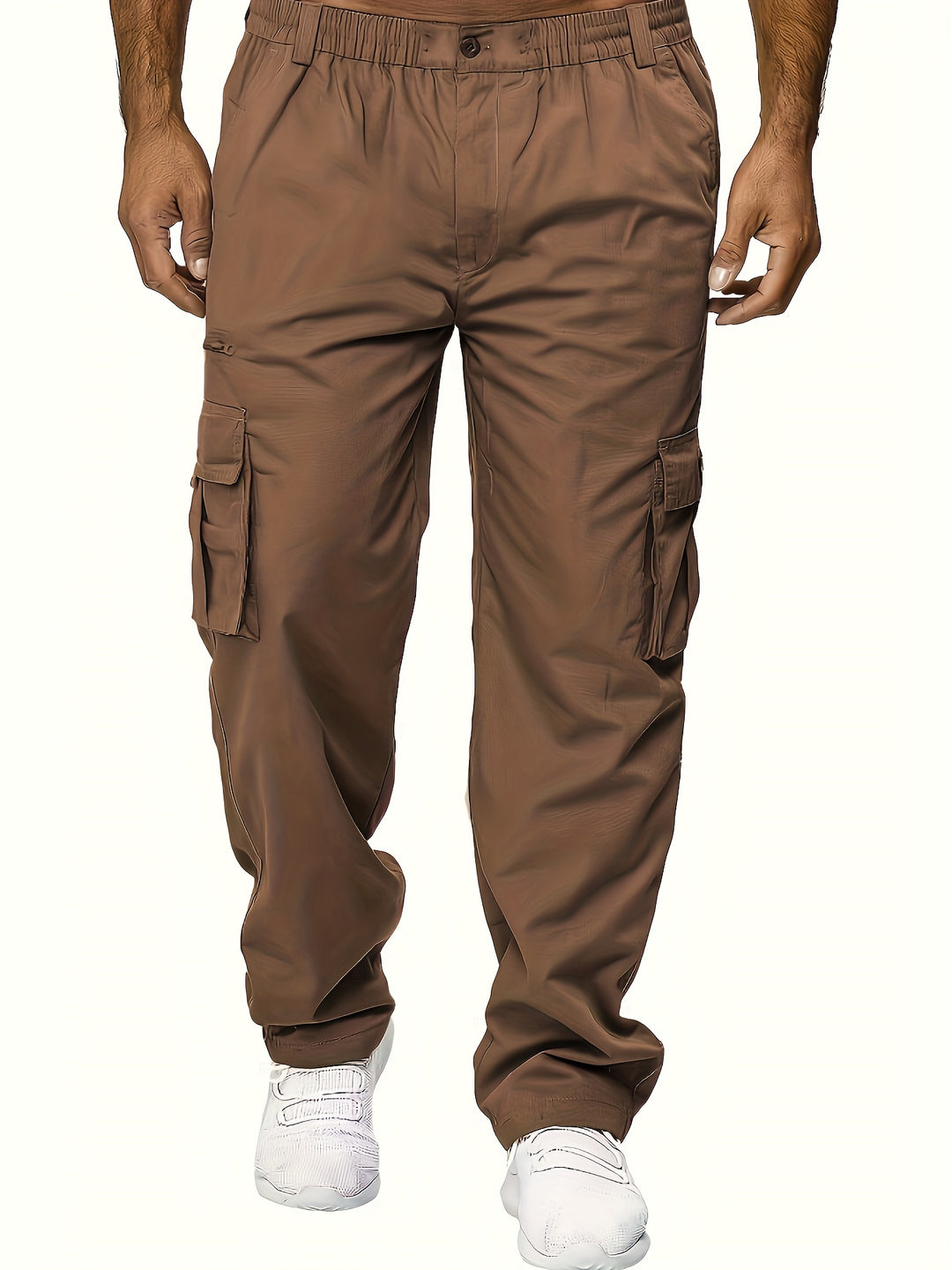 Men's Cargo Pants with Flap Pockets - Relaxed Hip-Hop Streetwear - Versatile Straight Leg Fit for Spring to Autumn Outdoor Activities