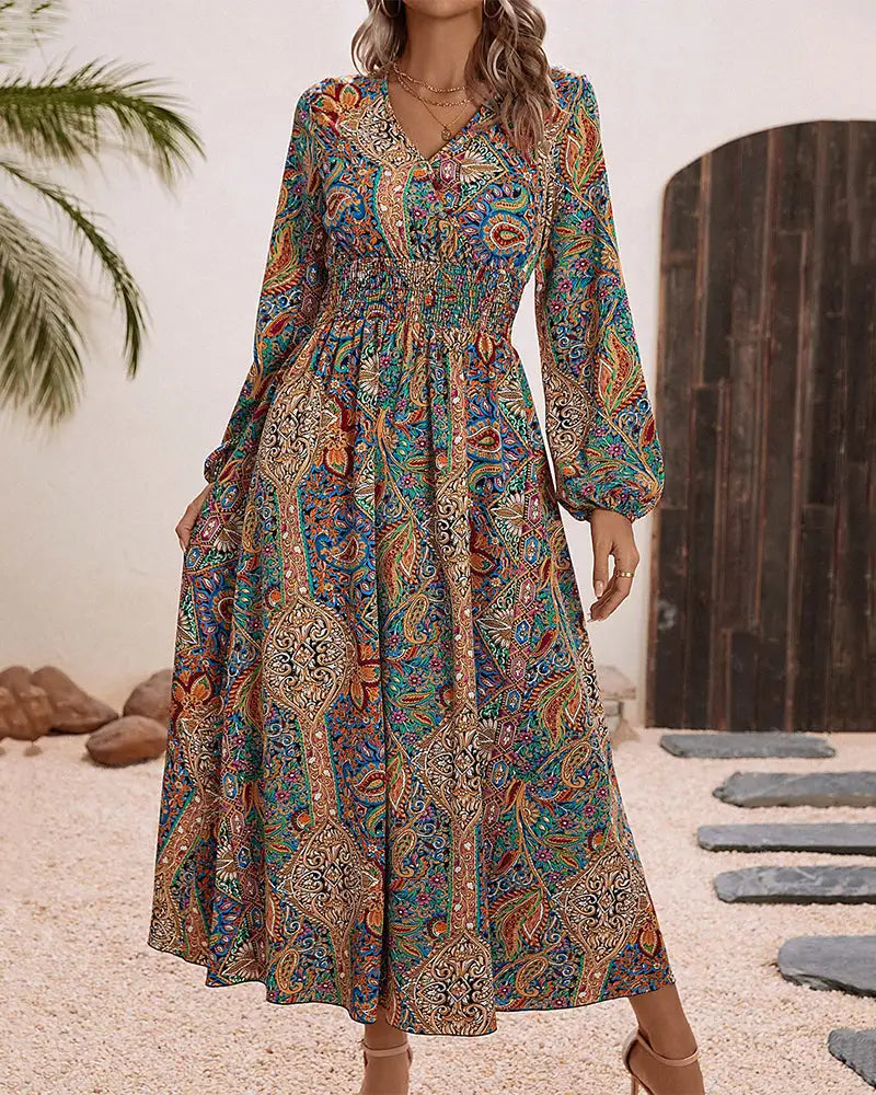 Bohemian Style Printed Long Dresses